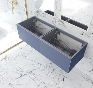 Vitri 60" Nautical Blue Double Sink Wall Hung Bathroom Vanity Cabinet Laviva 313VTR-60DNB