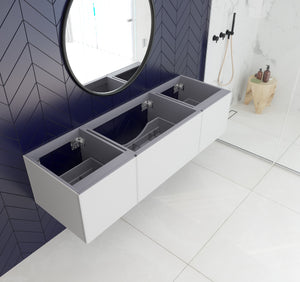Vitri 66" Cloud White Single Sink Wall Hung Bathroom Vanity Cabinet  Laviva 313VTR-66CW