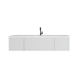 Vitri 72" Cloud White Single Sink Bathroom Vanity with VIVA Stone Matte White Solid Surface Countertop Laviva 313VTR-72CCW-MW