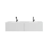 Vitri 72" Cloud White Double Sink Bathroom Vanity with VIVA Stone Matte White Solid Surface Countertop Laviva 313VTR-72DCW-MW