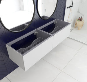 Vitri 72" Cloud White Double Sink Wall Hung Bathroom Vanity Cabinet Laviva 313VTR-72DCW