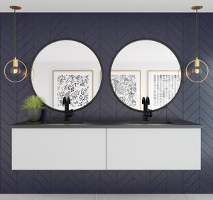 Vitri 72" Cloud White Double Sink Wall Hung Bathroom Vanity Cabinet Laviva 313VTR-72DCW