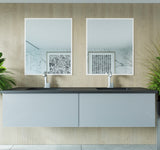 Vitri 72" Fossil Grey Double Sink Wall Hung Bathroom Vanity Cabinet Laviva 313VTR-72DFG