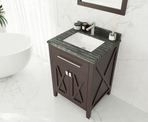 Wimbledon 24" Brown Bathroom Vanity with Black Wood Marble Countertop Laviva 313YG319-24B-BW