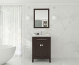 Wimbledon 24" Brown Bathroom Vanity with White Carrara Marble Countertop Laviva 313YG319-24B-WC