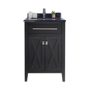 Wimbledon 24" Espresso Bathroom Vanity with Black Wood Marble Countertop Laviva 313YG319-24E-BW