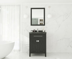 Wimbledon 24" Espresso Bathroom Vanity with Black Wood Marble Countertop Laviva 313YG319-24E-BW