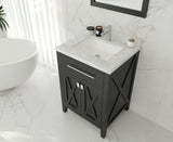 Wimbledon 24" Espresso Bathroom Vanity with White Carrara Marble Countertop Laviva 313YG319-24E-WC