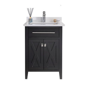 Wimbledon 24" Espresso Bathroom Vanity with White Quartz Countertop Laviva 313YG319-24E-WQ