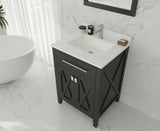 Wimbledon 24" Espresso Bathroom Vanity with White Quartz Countertop Laviva 313YG319-24E-WQ