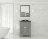 Wimbledon 24" Grey Bathroom Vanity with Black Wood Marble Countertop Laviva 313YG319-24G-BW