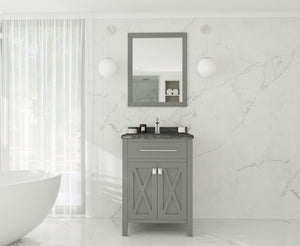 Wimbledon 24" Grey Bathroom Vanity with Black Wood Marble Countertop Laviva 313YG319-24G-BW