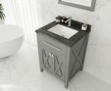 Wimbledon 24" Grey Bathroom Vanity with Black Wood Marble Countertop Laviva 313YG319-24G-BW