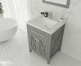 Wimbledon 24" Grey Bathroom Vanity with White Carrara Marble Countertop Laviva 313YG319-24G-WC
