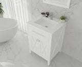 Wimbledon 24" White Bathroom Vanity with Matte White VIVA Stone Solid Surface Countertop Laviva 313YG319-24W-MW