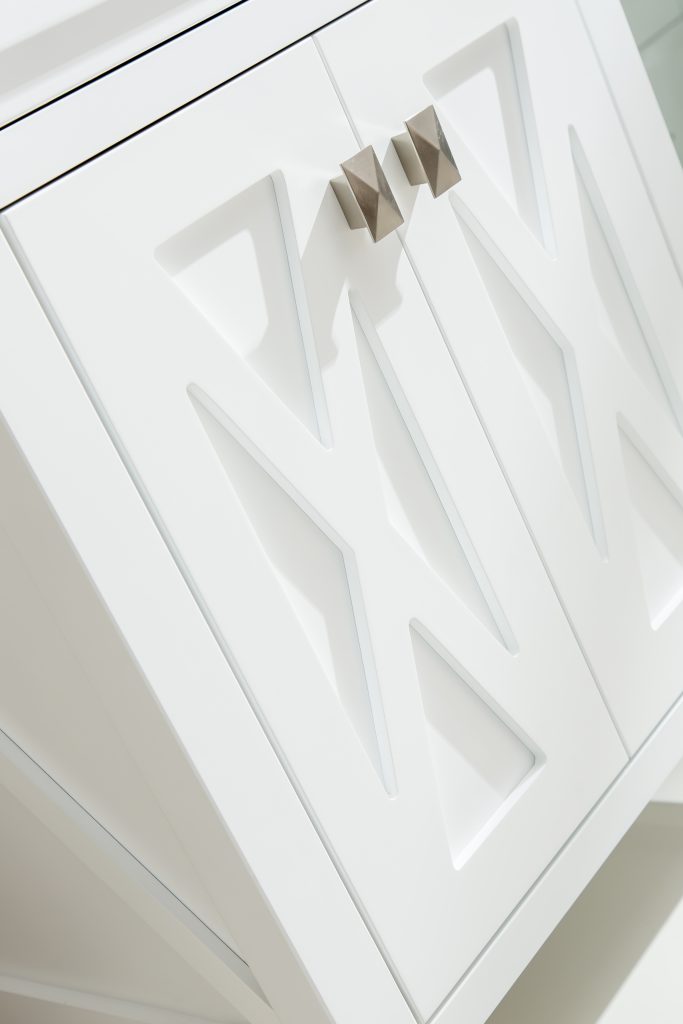 Wimbledon 24" White Bathroom Vanity with Matte White VIVA Stone Solid Surface Countertop Laviva 313YG319-24W-MW