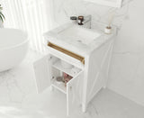 Wimbledon 24" White Bathroom Vanity with White Carrara Marble Countertop Laviva 313YG319-24W-WC