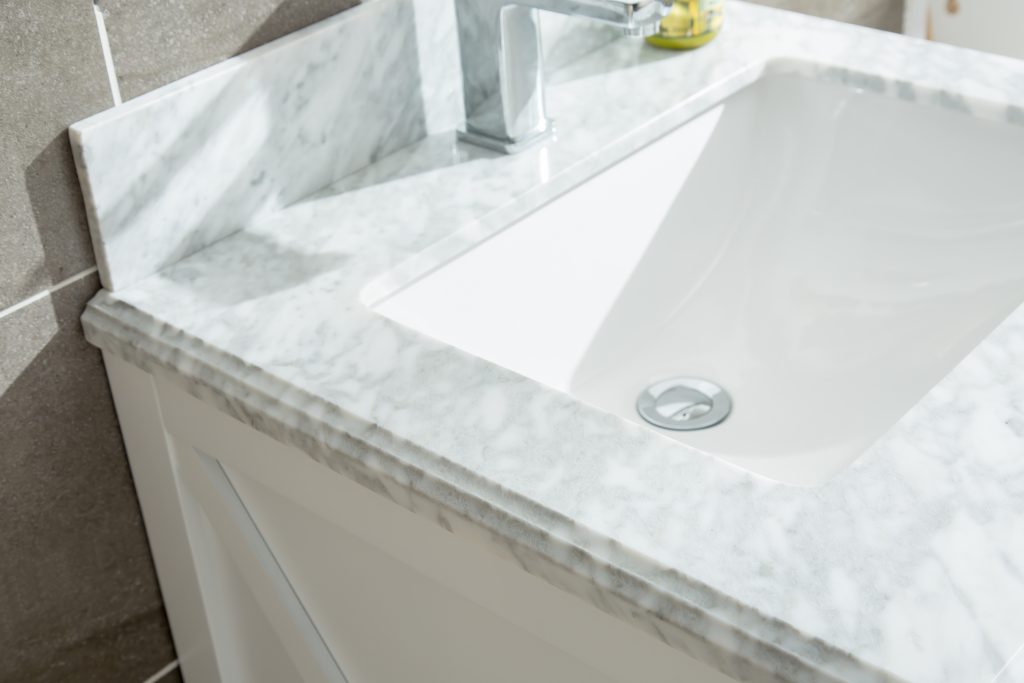 Wimbledon 24" White Bathroom Vanity with White Carrara Marble Countertop Laviva 313YG319-24W-WC