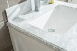 Wimbledon 24" White Bathroom Vanity with White Carrara Marble Countertop Laviva 313YG319-24W-WC