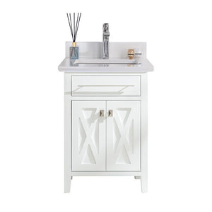 Wimbledon 24" White Bathroom Vanity with White Quartz Countertop Laviva 313YG319-24W-WQ