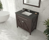 Wimbledon 36" Brown Bathroom Vanity with Black Wood Marble Countertop Laviva 313YG319-36B-BW