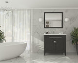 Wimbledon 36" Espresso Bathroom Vanity with Matte White VIVA Stone Solid Surface Countertop Laviva 313YG319-36E-MW