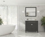 Wimbledon 36" Espresso Bathroom Vanity with White Carrara Marble Countertop Laviva 313YG319-36E-WC