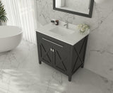 Wimbledon 36" Espresso Bathroom Vanity with White Quartz Countertop Laviva 313YG319-36E-WQ