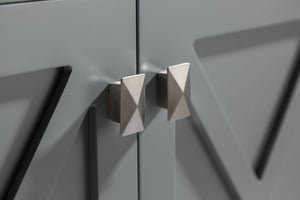 Wimbledon 36" Grey Bathroom Vanity with Matte White VIVA Stone Solid Surface Countertop Laviva 313YG319-36G-MW