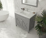 Wimbledon 36" Grey Bathroom Vanity with White Carrara Marble Countertop Laviva 313YG319-36G-WC