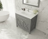 Wimbledon 36" Grey Bathroom Vanity with White Quartz Countertop Laviva 313YG319-36G-WQ
