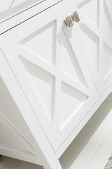 Wimbledon 36" White Bathroom Vanity with Black Wood Marble Countertop Laviva 313YG319-36W-BW