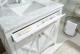 Wimbledon 36" White Bathroom Vanity with Black Wood Marble Countertop Laviva 313YG319-36W-BW