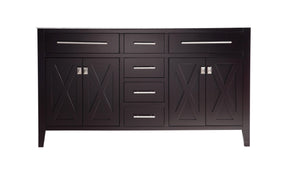 Wimbledon 60" Brown Double Sink Bathroom Vanity Cabinet Laviva 313YG319-60B