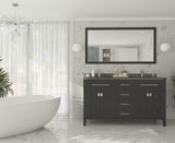 Wimbledon 60" Espresso Double Sink Bathroom Vanity with Black Wood Marble Countertop Laviva 313YG319-60E-BW