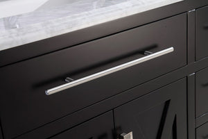 Wimbledon 60" Espresso Double Sink Bathroom Vanity with White Carrara Marble Countertop Laviva 313YG319-60E-WC