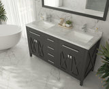 Wimbledon 60" Espresso Double Sink Bathroom Vanity Cabinet Laviva 313YG319-60E