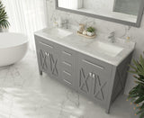 Wimbledon 60" Grey Double Sink Bathroom Vanity Cabinet Laviva 313YG319-60G