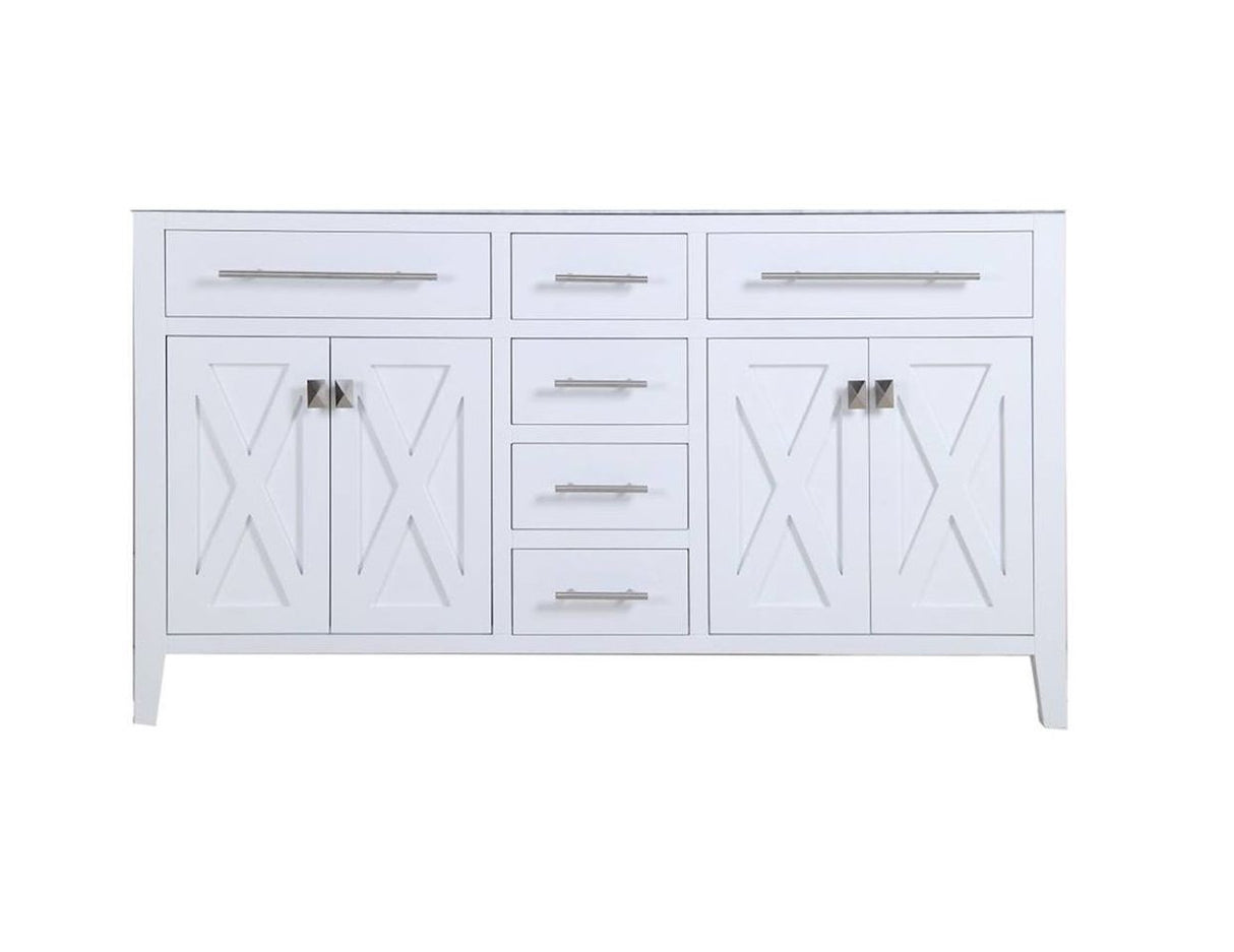 Wimbledon 60" White Double Sink Bathroom Vanity Cabinet Laviva 313YG319-60W