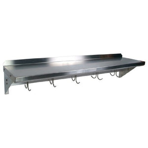 John Boos MENSL48-P Cucina Americana Mensola Shelf with Pot Rack Size: 48" W, Additional Hooks: None