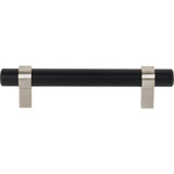 Jeffrey Alexander 596MBSN 96 mm Center-to-Center Matte Black with Satin Nickel Key Grande Cabinet Bar Pull