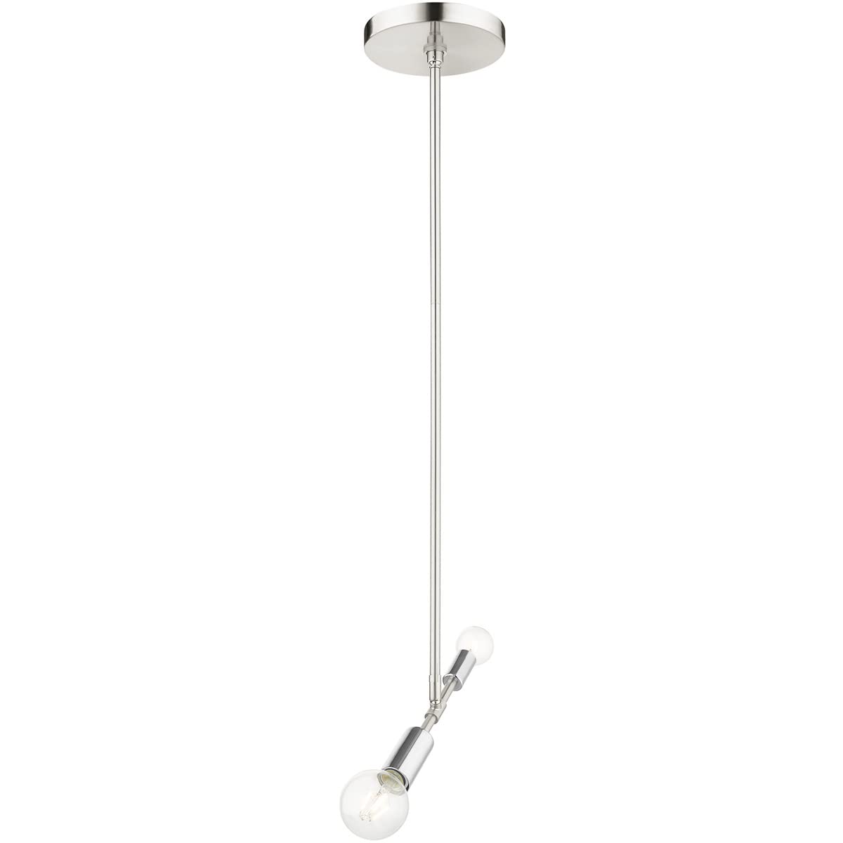 Livex 46432-91 Transitional One Light Pendant from Blairwood Collection in Pwt, Nckl, B/S, Slvr. Finish, 9.50 inches, Brushed Nickel