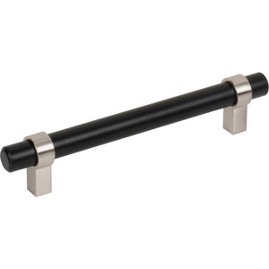 Jeffrey Alexander 5128MBSN 128 mm Center-to-Center Matte Black with Satin Nickel Key Grande Cabinet Bar Pull