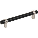 Jeffrey Alexander 5192MBSN 192 mm Center-to-Center Matte Black with Satin Nickel Key Grande Cabinet Bar Pull