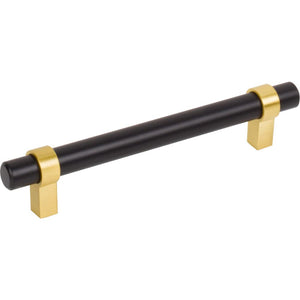 Jeffrey Alexander 5128MBBG 128 mm Center-to-Center Matte Black with Brushed Gold Key Grande Cabinet Bar Pull