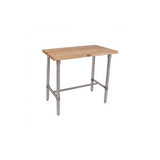 John Boos CUCNB02C Cucina Americana Classico Prep Table with Wood Top Size: 48" W x 24" D 36" H, Casters: Included
