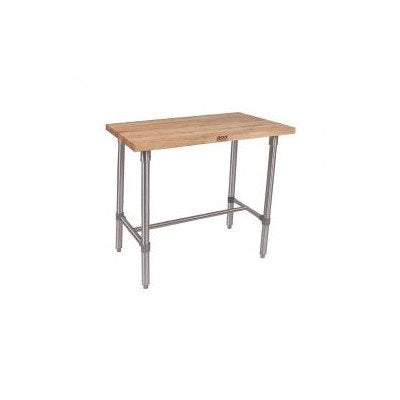John Boos CUCNB02C Cucina Americana Classico Prep Table with Wood Top Size: 48" W x 24" D 36" H, Casters: Included