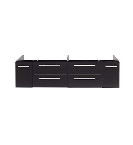 Fresca FCB6160ES-UNS-D Fresca Lucera 60" Espresso Wall Hung Double Undermount Sink Modern Bathroom Cabinet