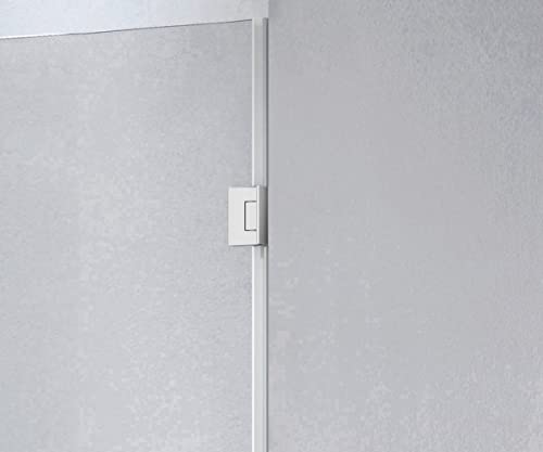 Genius Plus Frameless Shower Door Size fits for Width of 57' - 61'' * H76'' with a Side Panel in Matte Black Premium Hardware Finish, Low Iron Tempered Glass Included(59'') …