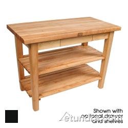 John Boos C6030-D-S-BK CCWT 60X30X1.75 W/DWR/SHF BLACK